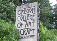 photo, entrance sign to the Oregon College of Art and Craft