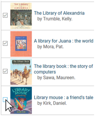 Seleccione varios artículos en el catálogo de BiblioCommons