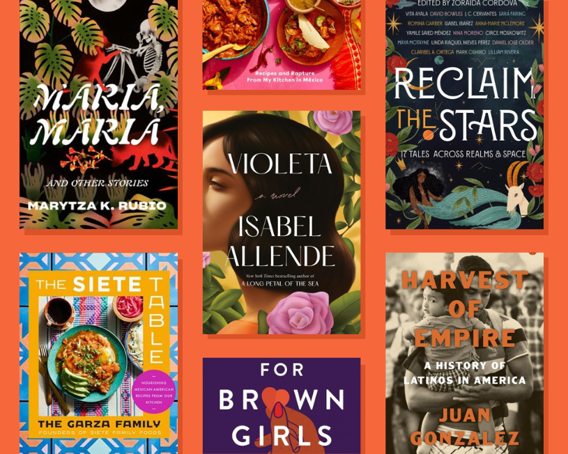 Collage of book covers celebrating National Hispanic Heritage Month