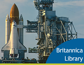 Space shuttle on launch platform