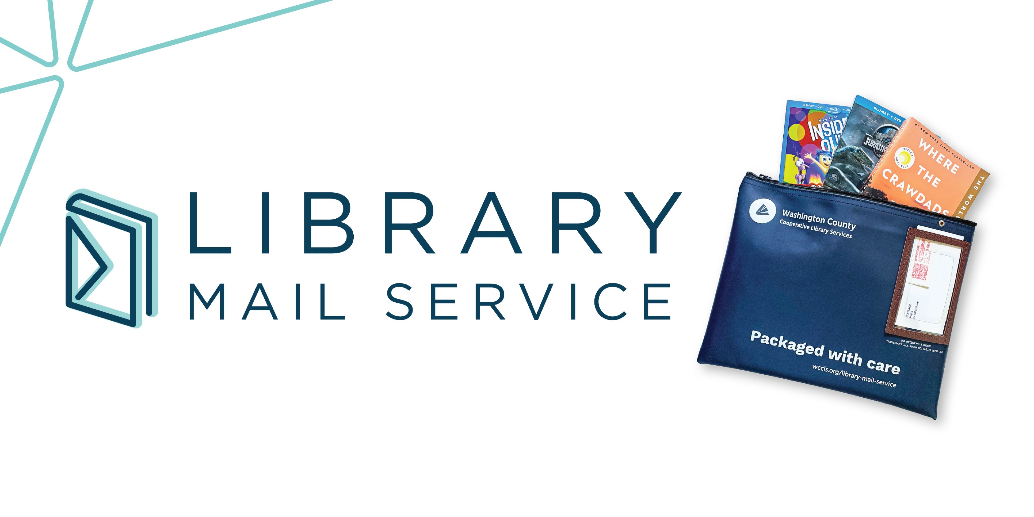 Cover image of Library Mail Service logo and mailbag