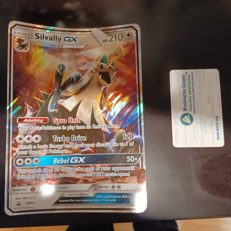 A jumbo pokemon card.