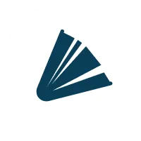 graphic of blue partially open book on white background