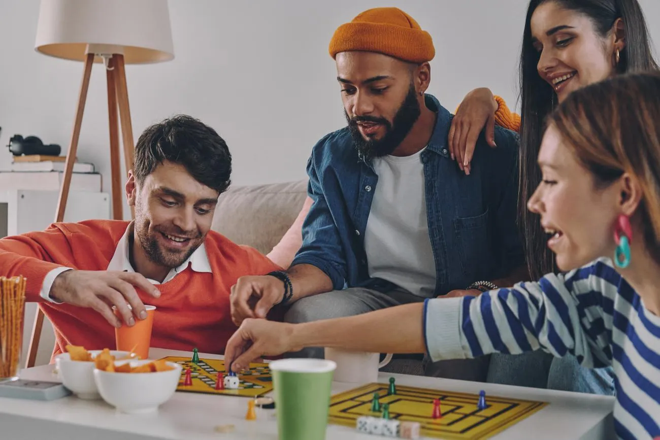 People playing board games.