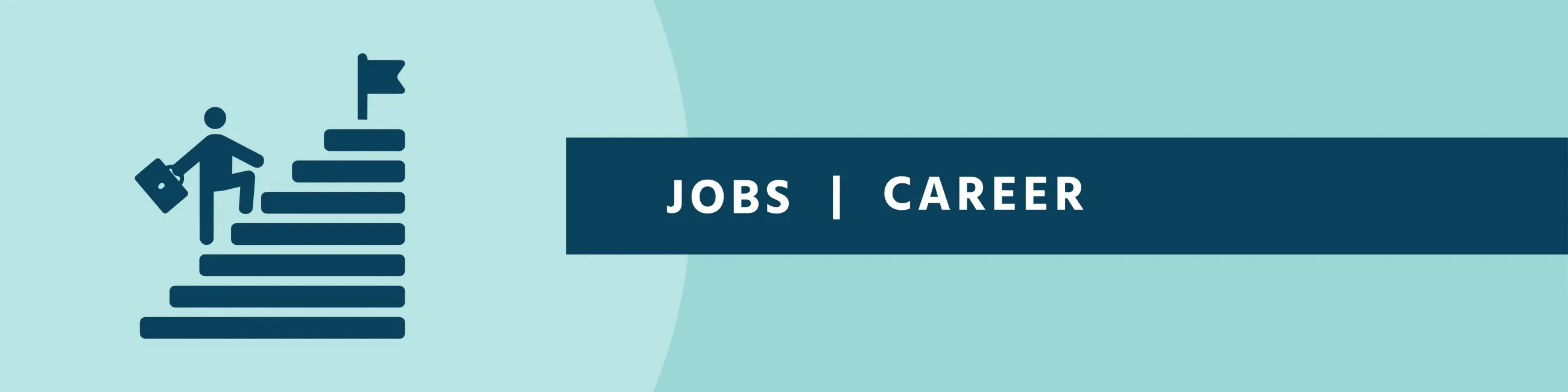 icon of a person carrying a briefcase climbing stairs, with the words "Job | Career".